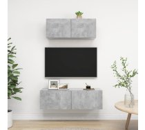 2-Daļīgs Tv Plauktu Komplekts, Betona Pelēks, Inženierijas Koks Vidaxl 8720286574157