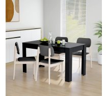 Virtuves Galds, Melns, 140X74,5X76 Cm, Skaidu Plāksne Vidaxl 8720286587249