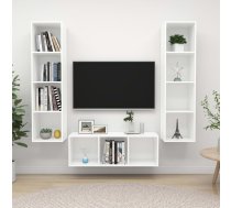 3-Daļīgs Tv Plauktu Komplekts, Balts, Inženierijas Koks Vidaxl 8720286590577