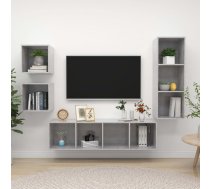 4-Daļīgs Tv Plauktu Komplekts, Betona Pelēks, Inženierijas Koks Vidaxl 8720286590799