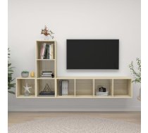 3-Daļīgs Tv Plauktu Komplekts, Ozolkoka Krāsa Inženierijas Koks Vidaxl 8720286591321