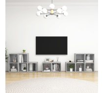 vidaXL 8-daļīgs TV plauktu komplekts, betona pelēks, inženierijas koks 8720286593677