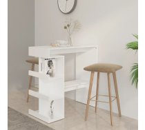 Bāra Galds Ar Plauktu, Balts, 100X50X101,5Cm, Inženierijas Koks Vidaxl 8720286834145