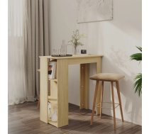 Bāra Galds Ar Plauktu, Ozola, 102X50X103,5Cm, Inženierijas Koks Vidaxl 8720286834213