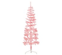 Mākslīgā Ziemassvētku Egle Ar Statīvu, Pusapaļa, Rozā, 150 Cm Vidaxl 8720287000730