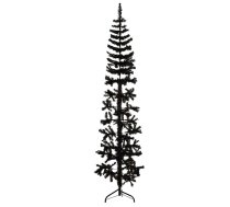 Mākslīgā Ziemassvētku Egle Ar Statīvu, Pusapaļa, Melna, 210 Cm Vidaxl 8720287000808