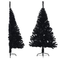 Mākslīgā Ziemassvētku Egle Ar Statīvu, Pusapaļa, 120 Cm, Melna Vidaxl 8720287021452