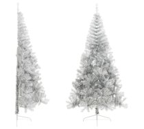 Mākslīgā Ziemassvētku Egle Ar Statīvu, 210 Cm, Sudrabaina, Pet Vidaxl 8720287021681