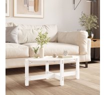 Kafijas Galdiņš, Balts, 87X48X35 Cm, Priedes Masīvkoks Vidaxl 8720287208204