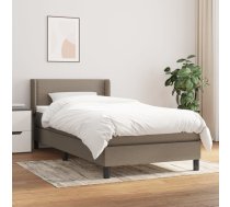 Atsperu Gultas Rāmis Ar Matraci, Pelēkbrūns, 90X200 Cm, Audums Vidaxl 8720287313786