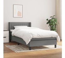 Atsperu Gulta Ar Matraci, Tumši Pelēka, 90X200 Cm, Audums Vidaxl 8720287316152