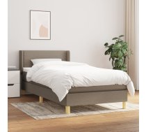 Atsperu Gultas Rāmis Ar Matraci, Pelēkbrūns, 90X200 Cm, Audums Vidaxl 8720287319382