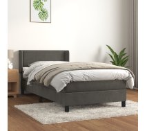 Atsperu Gulta Ar Matraci, Tumši Pelēka Samts, 90X200 Cm Vidaxl 8720287326519