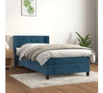 Atsperu Gulta Ar Matraci, Tumši Zils Samts, 90X200 Cm Vidaxl 8720287327141