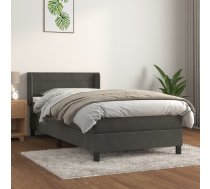 Atsperu Gulta Ar Matraci, Tumši Pelēka Samts, 90X200 Cm Vidaxl 8720287327714