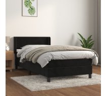 Atsperu Gulta Ar Matraci, Melna Samts, 90X200 Cm Vidaxl 8720287327721