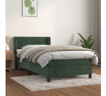 Atsperu Gulta Ar Matraci, Tumši Zaļš Samts, 90X200 Cm Vidaxl 8720287327738