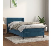 Atsperu Gulta Ar Matraci, Tumši Zils Samts, 90X200 Cm Vidaxl 8720287327745