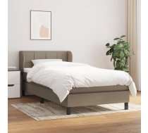 Atsperu Gultas Rāmis Ar Matraci, Pelēkbrūns, 90X200 Cm, Audums Vidaxl 8720287400936