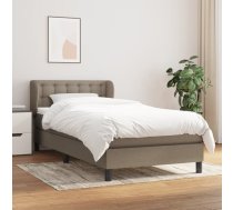 Atsperu Gultas Rāmis Ar Matraci, Pelēkbrūns, 90X200 Cm, Audums Vidaxl 8720287404132