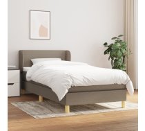 Atsperu Gultas Rāmis Ar Matraci, Pelēkbrūns, 90X200 Cm, Audums Vidaxl 8720287404934