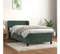 Atsperu Gulta Ar Matraci, Tumši Zaļš Samts, 90X200 Cm Vidaxl 8720287412281