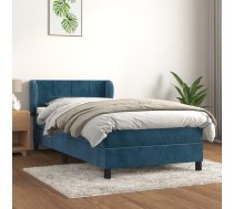 vidaXL atsperu gulta ar matraci, tumši zils samts, 90x200 cm 8720287413493