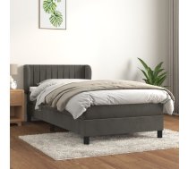 Atsperu Gulta Ar Matraci, Tumši Pelēka Samts, 90X200 Cm Vidaxl 8720287414667