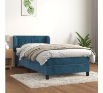 Atsperu Gulta Ar Matraci, Tumši Zils Samts, 90X200 Cm Vidaxl 8720287414698