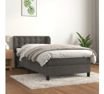 Atsperu Gulta Ar Matraci, Tumši Pelēka Samts, 90X200 Cm Vidaxl 8720287415862