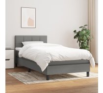 Atsperu Gulta Ar Matraci, Tumši Pelēka, 90X200 Cm, Audums Vidaxl 8720287446903