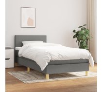 Atsperu Gulta Ar Matraci, Tumši Pelēka, 90X200 Cm, Audums Vidaxl 8720287450900