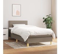Atsperu Gultas Rāmis Ar Matraci, Pelēkbrūns, 90X200 Cm, Audums Vidaxl 8720287451730