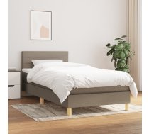 Atsperu Gultas Rāmis Ar Matraci, Pelēkbrūns, 90X200 Cm, Audums Vidaxl 8720287453338