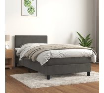 Atsperu Gulta Ar Matraci, Tumši Pelēka Samts, 90X200 Cm Vidaxl 8720287458265