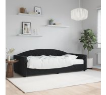 Izvelkams Dīvāns Ar Matraci, Melns, 90X200 Cm, Samts Vidaxl 8720845466558