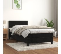 Atsperu Gulta Ar Matraci, Melna Samts, 90X200 Cm Vidaxl 8720845500078