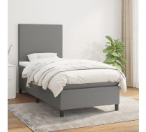Atsperu Gulta Ar Matraci, Tumši Pelēka, 90X200 Cm, Audums Vidaxl 8720845502508