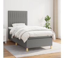 Atsperu Gulta Ar Matraci, Tumši Pelēka, 90X200 Cm, Audums Vidaxl 8720845511302