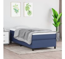 Atsperu Gultas Rāmis Ar Matraci, Zils, 90X200 Cm, Audums Vidaxl 8720845548964