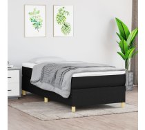 Atsperu Gultas Rāmis Ar Matraci, Melna, 90X200 Cm, Audums Vidaxl 8720845549916