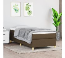 Atsperu Gultas Rāmis Ar Matraci, Tumši Brūna, 90X200 Cm, Audums Vidaxl 8720845549923