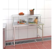 Virtuves Darba Galds Ar Plauktu, 120X60X115 Cm, Tērauds Vidaxl 8720845758783