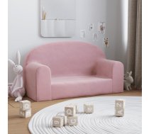 Divvietīgs Bērnu Dīvāns, Rozā, Mīksts Plīšs Vidaxl 8721012056923