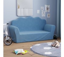 Divvietīgs Bērnu Dīvāns, Zila, Mīksts Plīšs Vidaxl 8721012057272