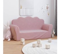 Divvietīgs Bērnu Dīvāns, Rozā, Mīksts Plīšs Vidaxl 8721012057289