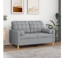 Divvietīgs Dīvāns Ar Spilveniem, Gaiši Pelēks, 120 Cm, Audums Vidaxl 8721012057418