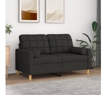 Divvietīgs Dīvāns Ar Spilveniem, Melns, 120 Cm, Audums Vidaxl 8721012057456