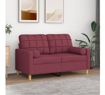 Divvietīgs Dīvāns Ar Spilveniem, Vīnsarkans, 120 Cm, Audums Vidaxl 8721012057470