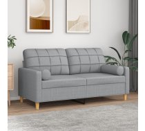Divvietīgs Dīvāns Ar Spilveniem, Gaiši Pelēks, 140 Cm, Audums Vidaxl 8721012057494